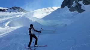 a côté d'une crevasse- glacier de gebroulaz