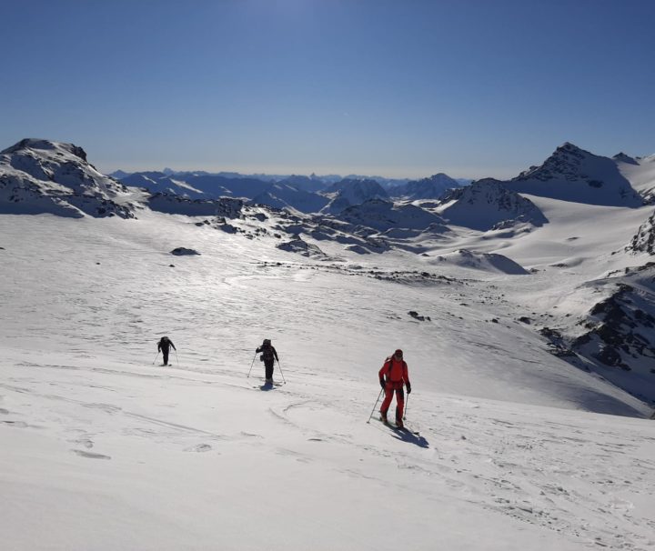 ski de rando sur le glacier de chaviere